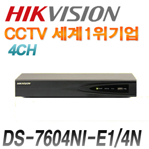 [HIKVISION] DS-7604NI-E1/4N [4HUB 4포트 스위칭허브내장] 210만4채널 NVR