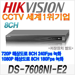 [세계1위 HIKVISION] DS-7608NI-E2 210만 8채널 NVR